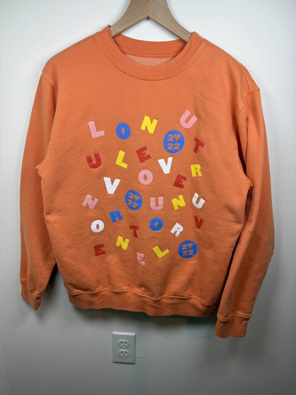 Harry Styles Love On Tour Size Large Orange Long Sleeve Men's Pullover Concert